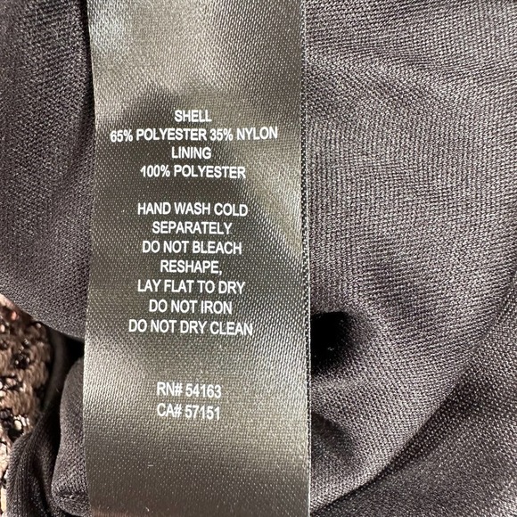 JH Evenings Black & Tan Crocheted Accent Dress, size 8 - Picture 8 of 8